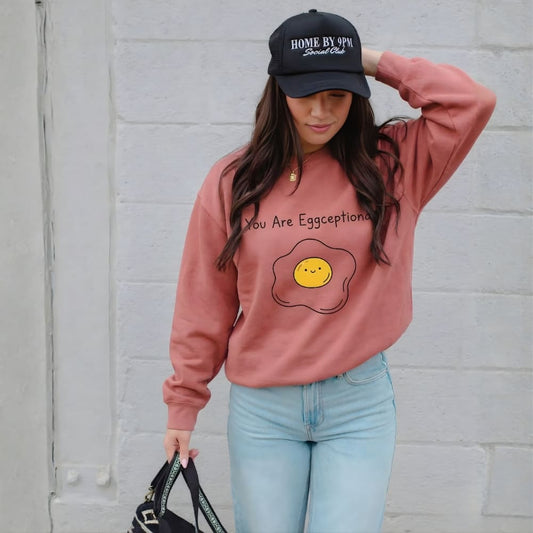 Eggceptional Vibes™ Garment-Dyed Fleece Crewneck