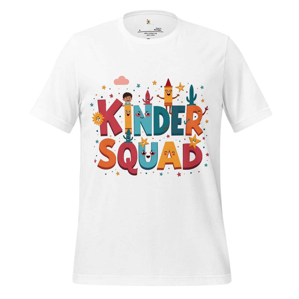Kinder Squad T-Shirt – Colorful Kindergarten Teacher Shirt | Back to School Tee
