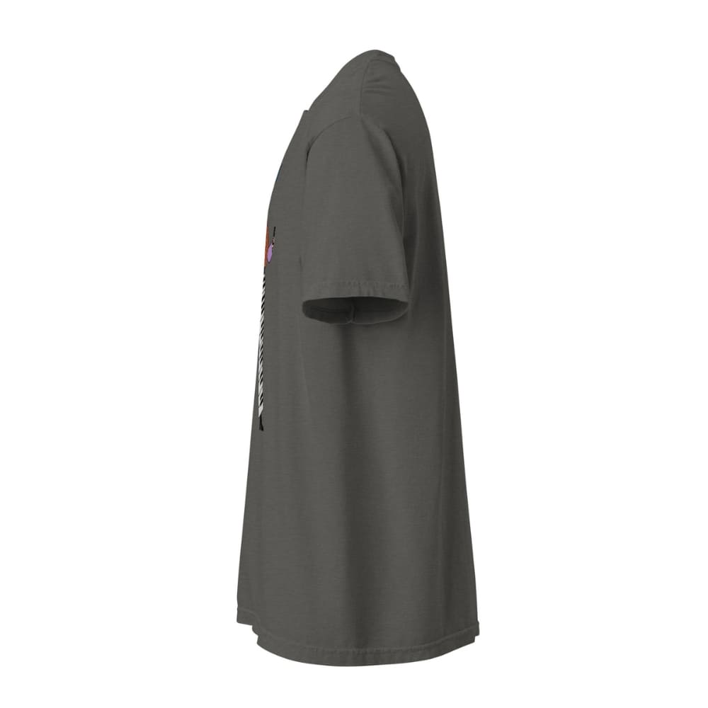 Pepper gray t-shirt with a black logo on a white background