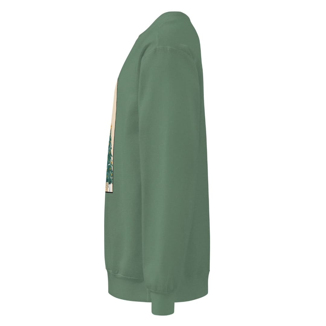 Star of the Season™ sweatshirt by Blossombless.co in Light Green, side view showing the relaxed fit and rolled-forward shoulder
