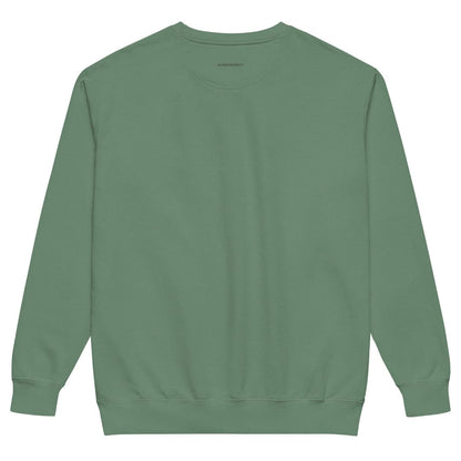 Star of the Season™ sweatshirt by Blossombless.co in Light Green, back view with BLOSSOMBLESS.CO printed below the neckline