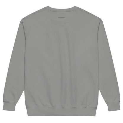 Charted With Love™ sweatshirt by Blossombless.co in Grey, back view: plain back with a small BLOSSOMBLESS.CO print at the neck