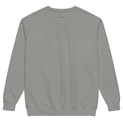 Swing Season™ sweatshirt by Blossombless.co in Grey, back view: plain back with a small BLOSSOMBLESS.CO print at the neck