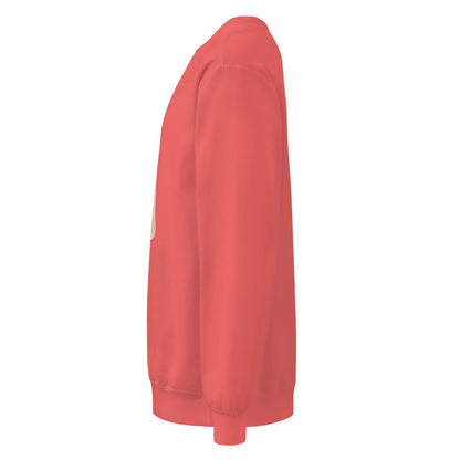 Pink Pine™ sweatshirt by Blossombless.co in Watermelon, side view: sleeve and relaxed fit profile