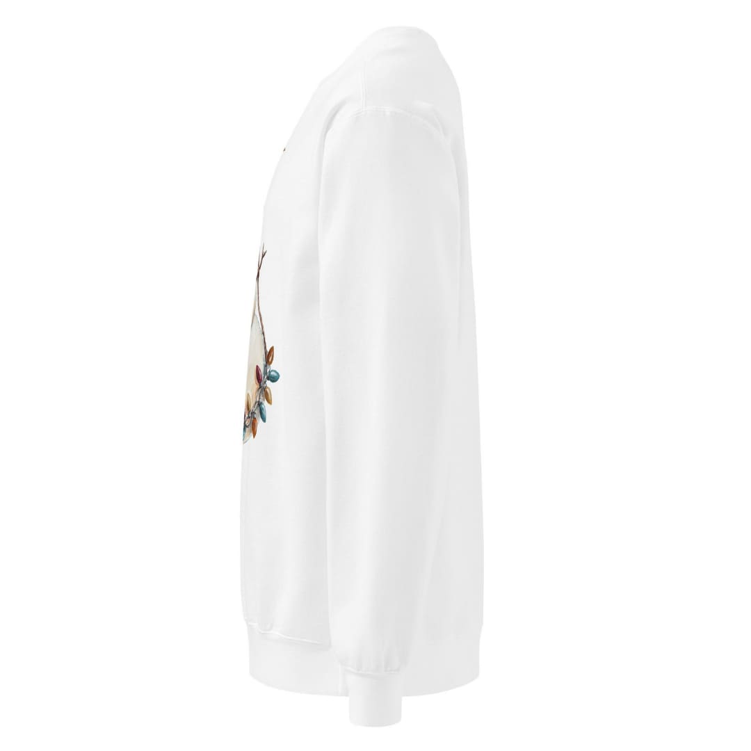 Swing Season™ sweatshirt by Blossombless.co in White, side view: sleeve and relaxed fit profile