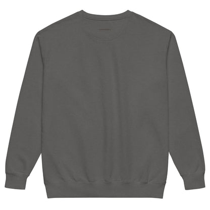 Charted With Love™ sweatshirt by Blossombless.co in Pepper, back view: plain back with a small BLOSSOMBLESS.CO print at the neck