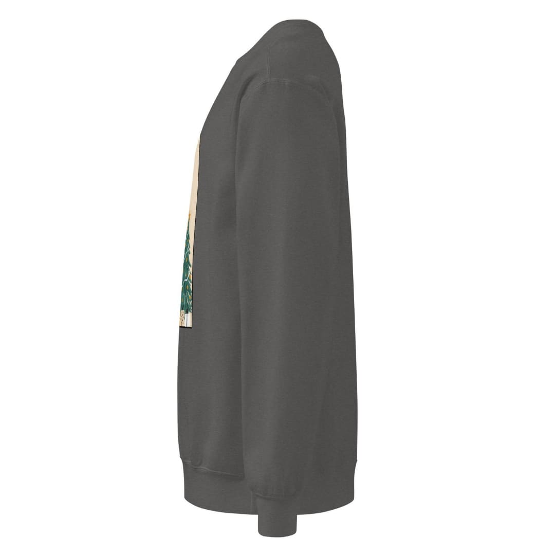 Star of the Season™ sweatshirt by Blossombless.co in Pepper, side view showing the relaxed fit and rolled-forward shoulder