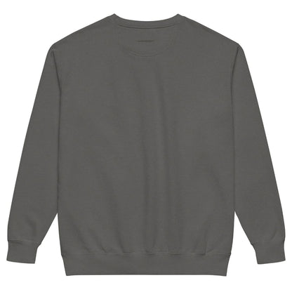 Holiday Muse™ sweatshirt by Blossombless.co in Pepper, back view with BLOSSOMBLESS.CO printed below the neckline