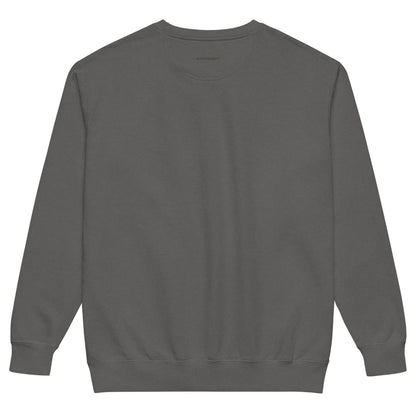 Pieced Together™ sweatshirt by Blossombless.co in Pepper, back view: plain back with a small BLOSSOMBLESS.CO print at the neck