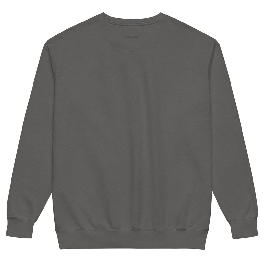 Belle & Plume™ sweatshirt by Blossombless.co in Pepper, back view: plain back with a small BLOSSOMBLESS.CO print at the neck