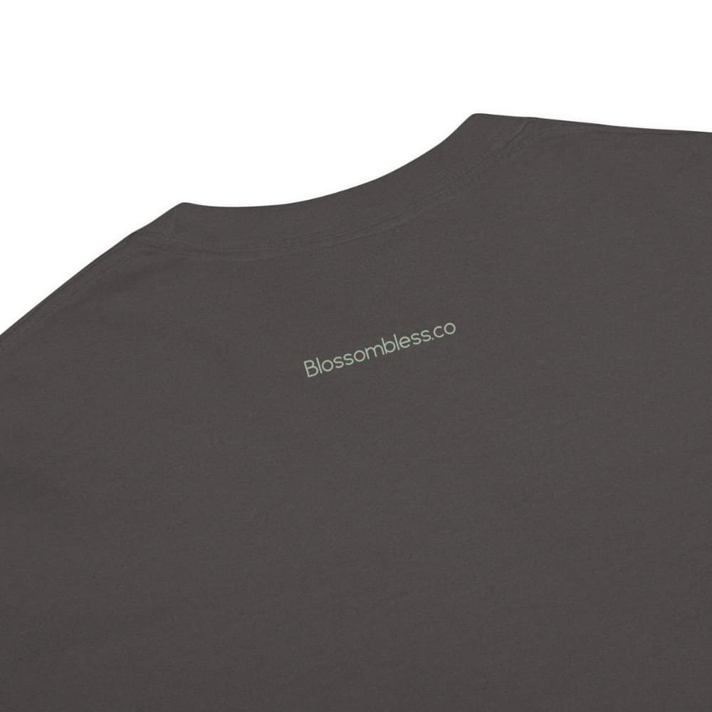 Close-up of a graphite t-shirt on a white background