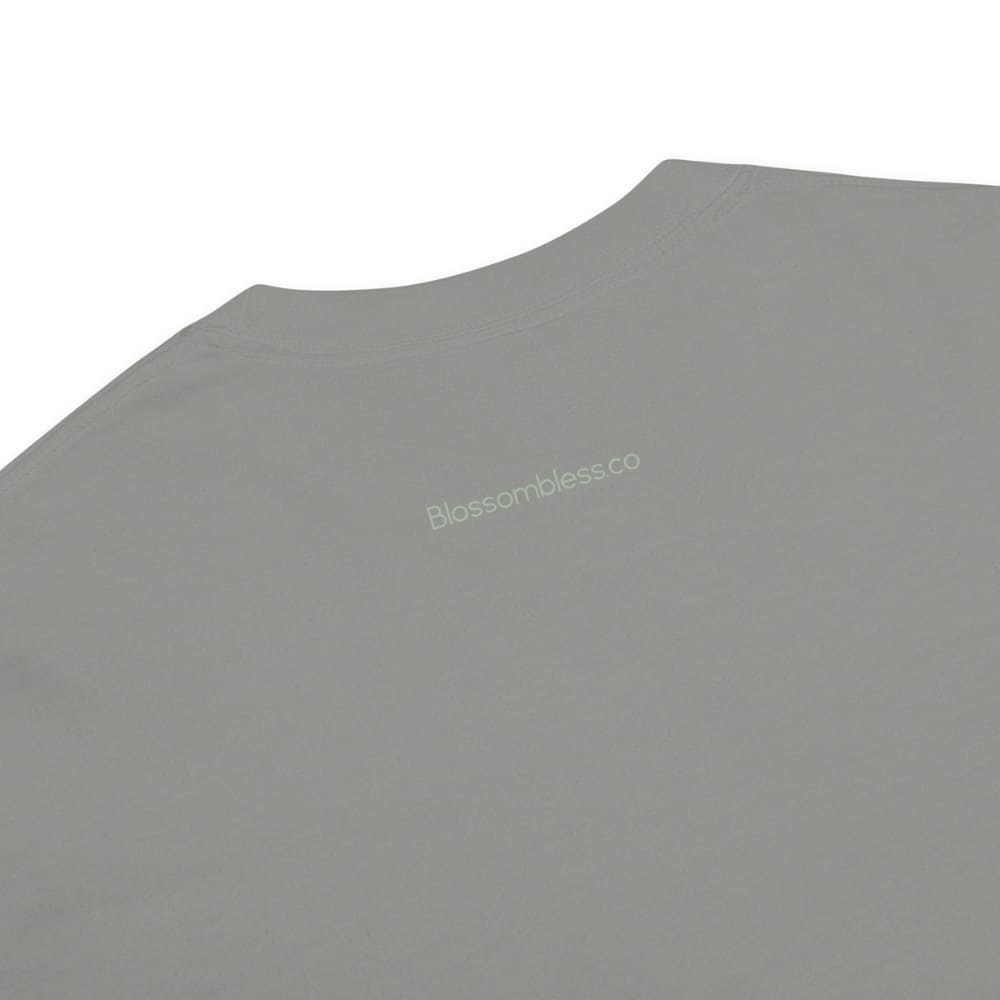 Close-up of a gray t-shirt on a white background
