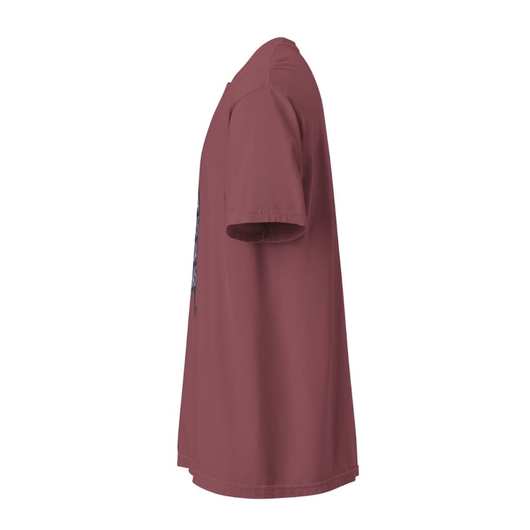 Maroon t-shirt on a white background