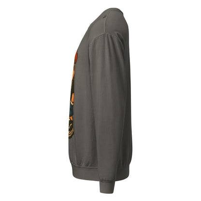 Brown jacket with a logo on the sleeve against a white background
