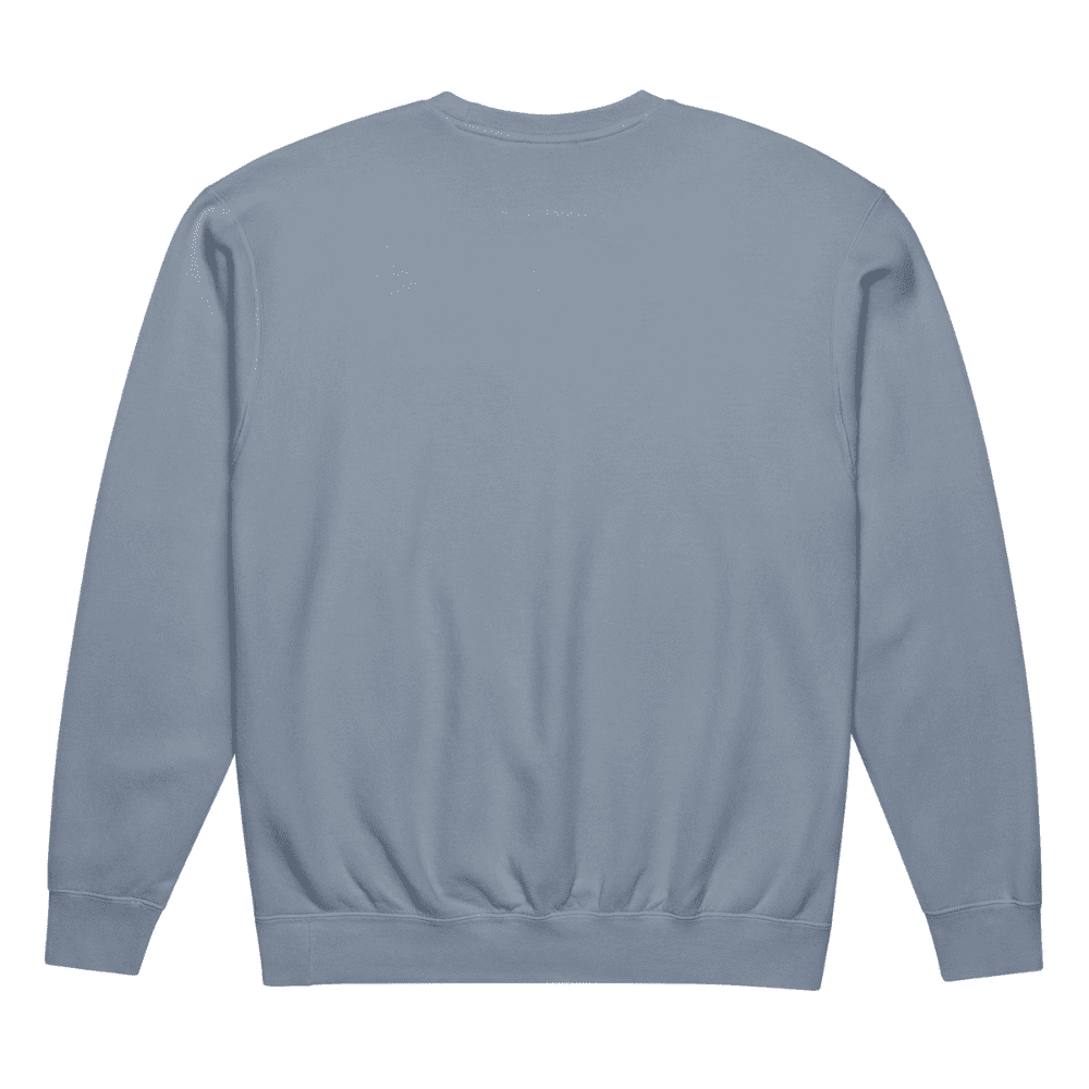 Plain blue sweatshirt on a white background