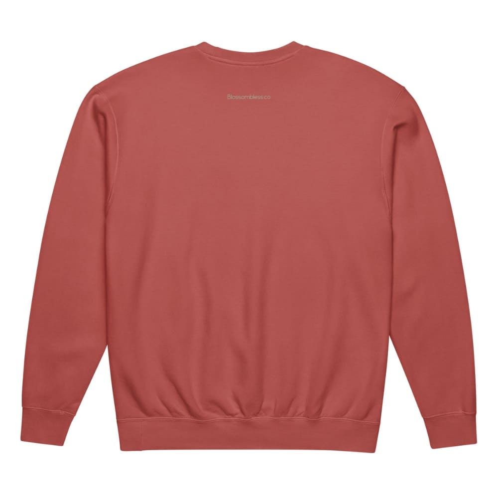 Terracotta-colored sweatshirt on a white background