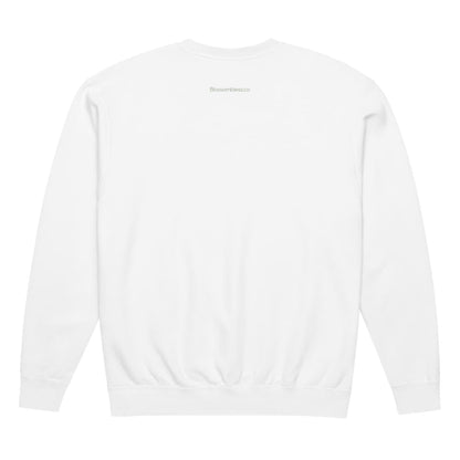 White long-sleeve sweatshirt on a white background