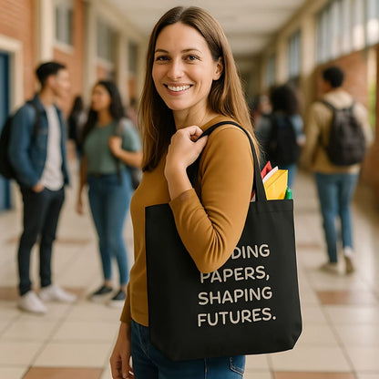Teacher Tote Bag – Grading Papers, Shaping Futures