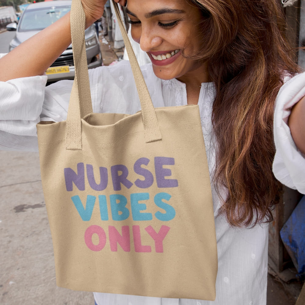 Nurse Vibes Only Organic Cotton Tote Bag