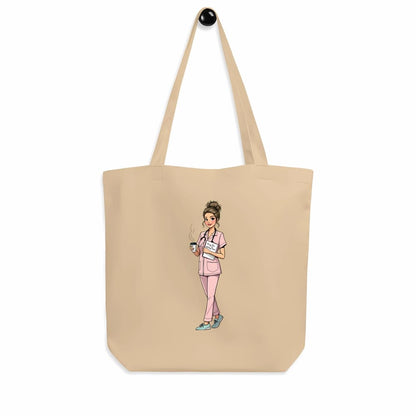 Messy Bun Nurse Eco Tote – Organic Cotton Bag