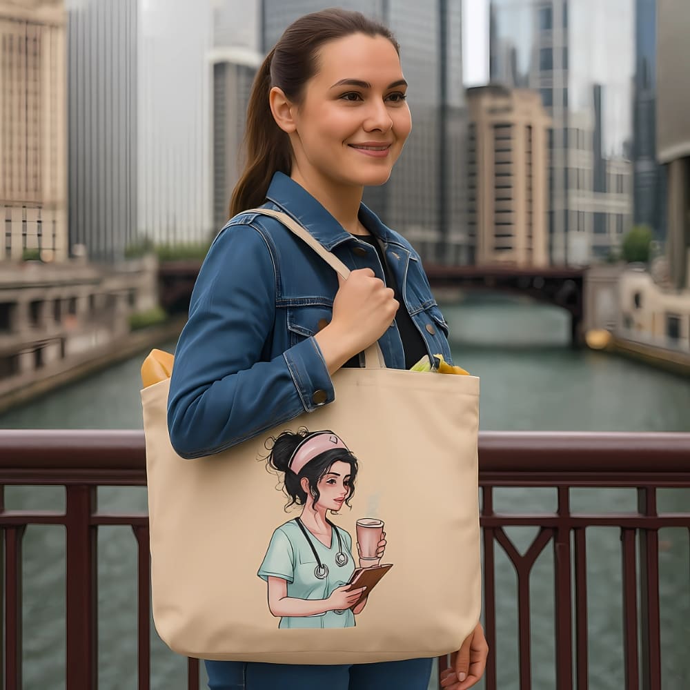 Coffee Nurse Life – Large Organic Cotton Tote Bag
