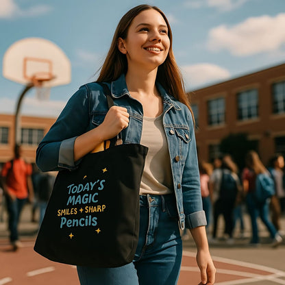 Smiles & Sharp Pencils Organic Teacher Tote Bag