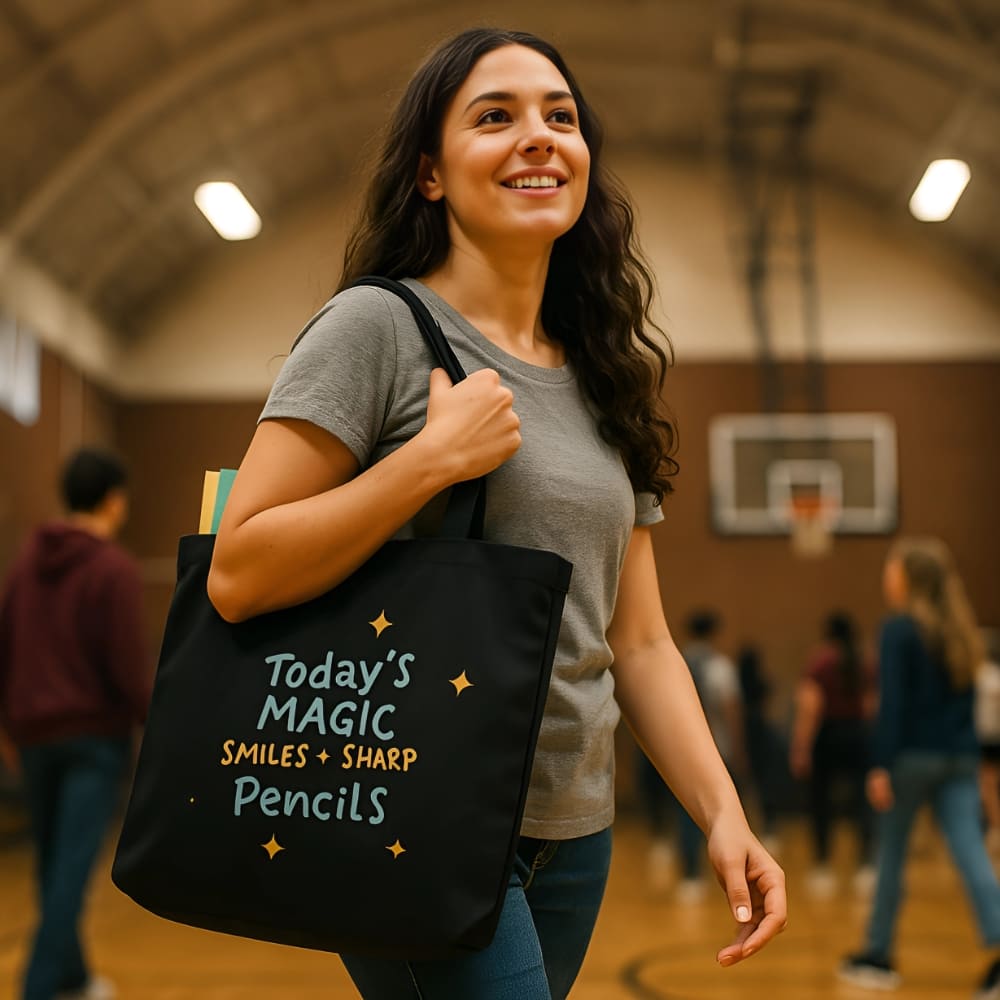 Smiles & Sharp Pencils Organic Teacher Tote Bag