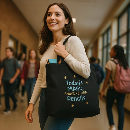 Smiles & Sharp Pencils Organic Teacher Tote Bag