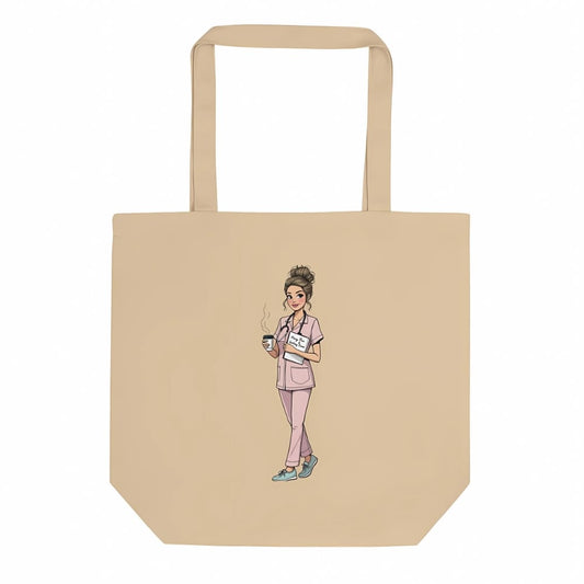 Messy Bun Nurse Eco Tote – Organic Cotton Bag