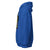 Blue hoodie with colorful design on the sleeve against a white background