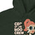 Dark green hoodie with 'CEO of the Boo Crew' text and cartoon character on a white background