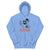 Light blue hoodie with a ghost graphic and text on a white background