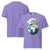 Purple t-shirt with 'Global Heroes' design on a white background