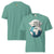 Teal t-shirt with 'Global Heroes' design on a white background