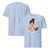 Light blue t-shirt with a graphic of a woman holding a laptop and coffee, and text 'Mom Made Always' on a white background.