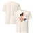 Natural  t-shirt with a graphic of a girl holding a coffee cup and a laptop, with text 'Mom always right' on a white background.