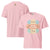 Pink t-shirt with cartoon bandages and 'Healing Vibes Only' text on a white background