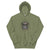 Green hoodie with spider graphic and text on a white background