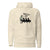 Beige hoodie with graphic design on a white background