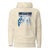 Beige hoodie with graphic design on a white background