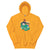 Yellow hoodie with a colorful graphic on a white background
