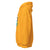 Yellow hoodie with a colorful graphic on the sleeve against a white background