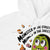 White hoodie with Halloween-themed design featuring a monster and text on a white background