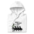 White hoodie with 'Trick or Trauma Unit' graphic design on a white background