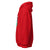 Red hoodie with colorful design on sleeve against a white background