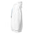 White hoodie with a small graphic on the chest against a white background