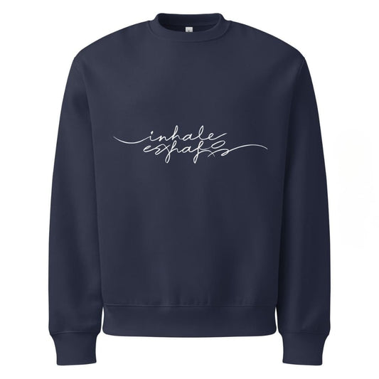 Inhale Exhale Oversized Sweatshirt – Minimalist Calm Quote Fleece Pullover