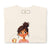 Natural t-shirt with a cartoon character holding a cup on a white background