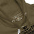 Brown hoodie with visible label and text on a white background
