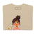 Sand t-shirt with a cartoon character holding a cup on a white background